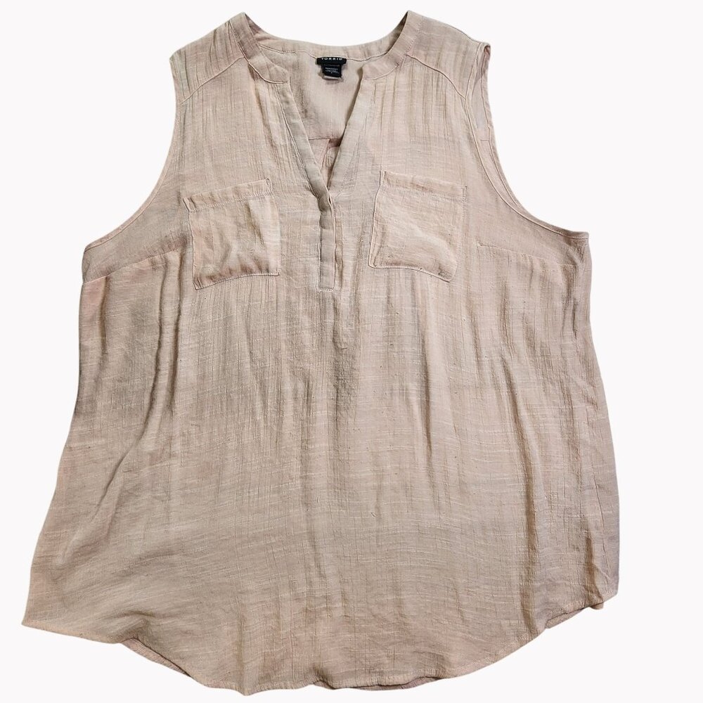 Torrid 2 Womens 18/20 Blush Pink Sleeveless Top Rayon Polyester Blend Plus Size